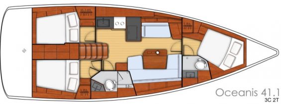 Layout von Segelyacht Beneteau Oceanis 41.1