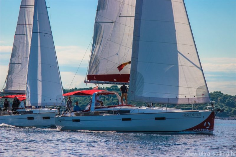 Segelyacht Beneteau Oceanis 45 beim Segeln in Kroatien