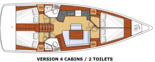 Layout von Segelyacht Beneteau Oceanis 45
