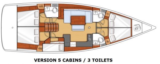 Layout von Segelyacht Beneteau Oceanis 48