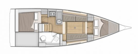 Layout von Segelboot Beneteau Oceanis 30.1